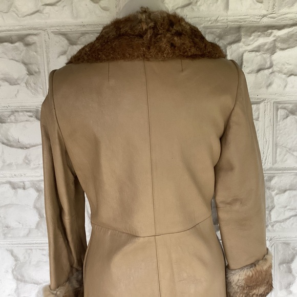 Penny Lane Vintage 70s Leather and Fur Women’s Coat Size Small - Picture 5 of 16